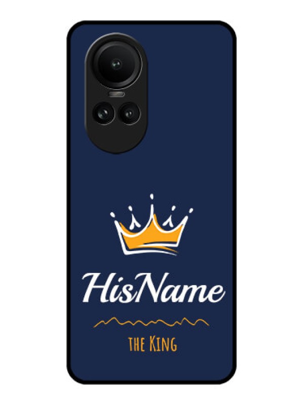 Custom Oppo Reno 10 5G Glass Phone Case King with Name