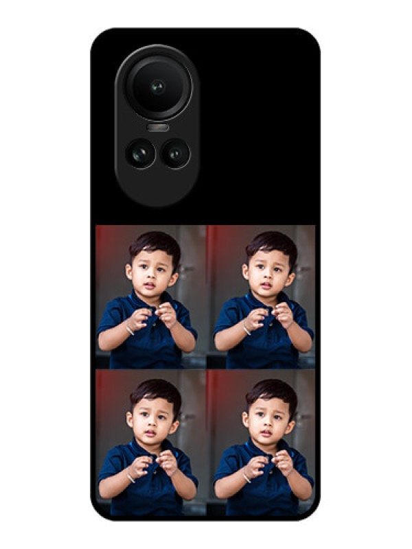 Custom Oppo Reno 10 5G 4 Image Holder on Glass Mobile Cover