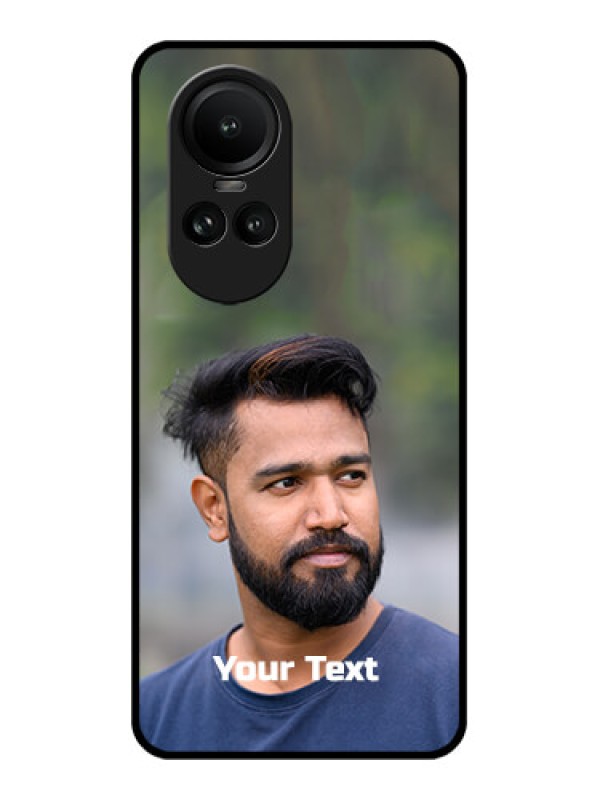 Custom Oppo Reno 10 5G Glass Mobile Cover: Photo with Text