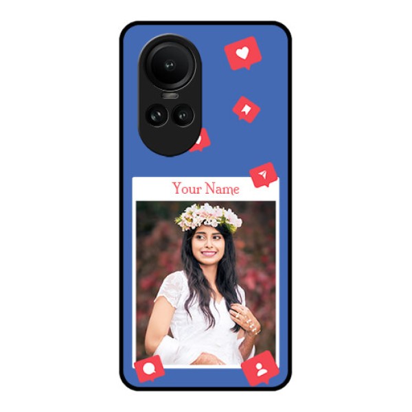 Oppo Reno 10 5G Custom Glass Phone Case - Like Share And Comment Design