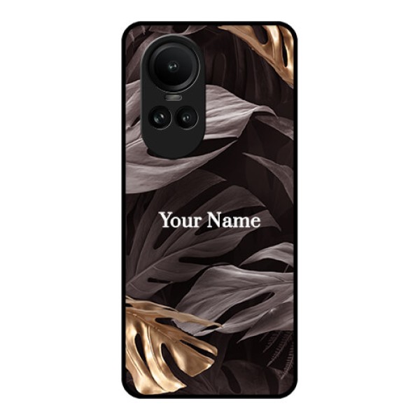Oppo Reno 10 5G Personalised Glass Phone Case - Wild Leaves digital paint Design Oppo Reno 10 5G Personalised Glass Phone Case - Wild Leaves digital paint Design