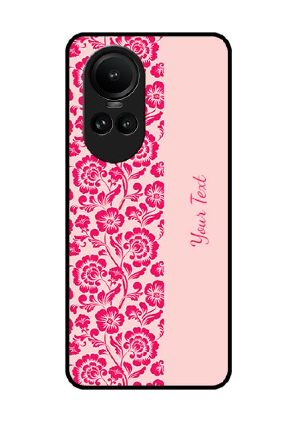 Oppo Reno 10 5G Custom Glass Phone Case - Attractive Floral Pattern Design