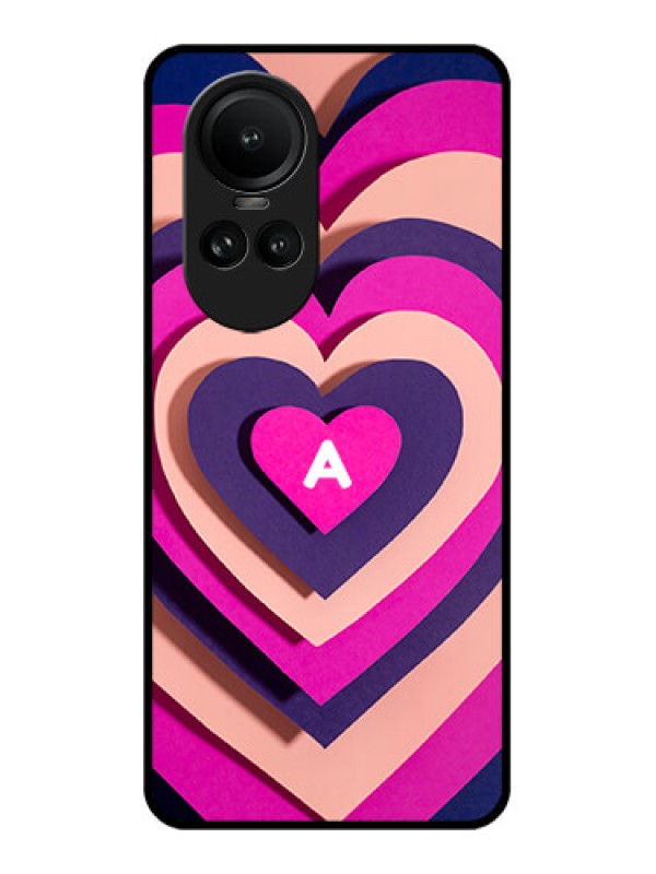 Custom Oppo Reno 10 5G Custom Glass Mobile Case - Cute Heart Pattern Design