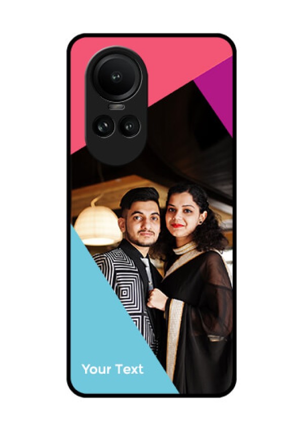 Oppo Reno 10 5G Custom Glass Mobile Case - Stacked Triple colour Design