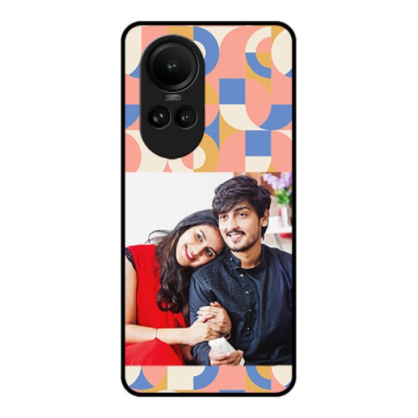 Oppo Reno 10 5G Photo Printing on Glass Case - Semi-circle Maze Pattern Design
