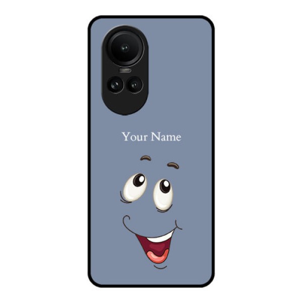 Oppo Reno 10 5G Photo Printing on Glass Case - Laughing Cartoon Face Design