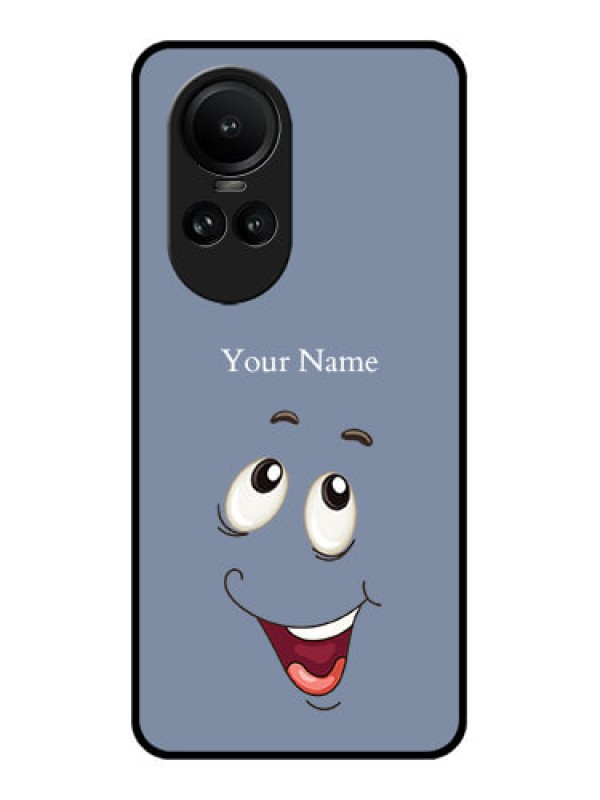 Custom Oppo Reno 10 5G Photo Printing on Glass Case - Laughing Cartoon Face Design