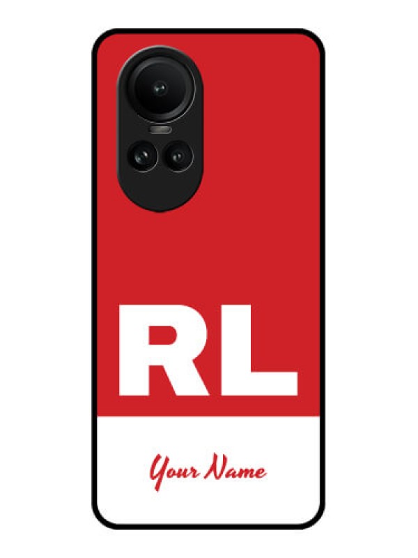 Custom Oppo Reno 10 5G Personalized Glass Phone Case - dual tone custom text Design