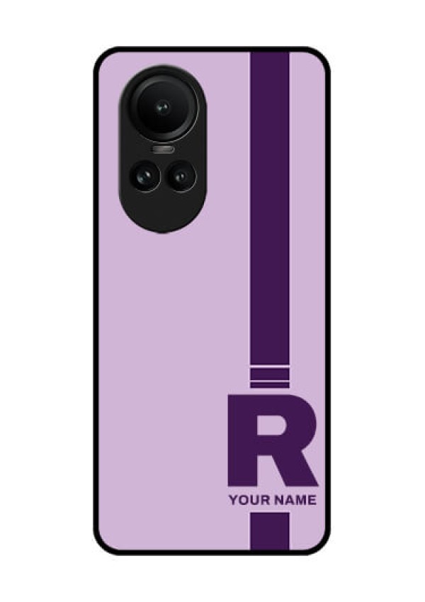 Oppo Reno 10 5G Photo Printing on Glass Case - Simple dual tone stripe with name Design
