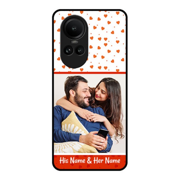Oppo Reno 10 Pro 5G Custom Glass Phone Case - Orange Love Symbol Design Oppo Reno 10 Pro 5G Custom Glass Phone Case - Orange Love Symbol Design