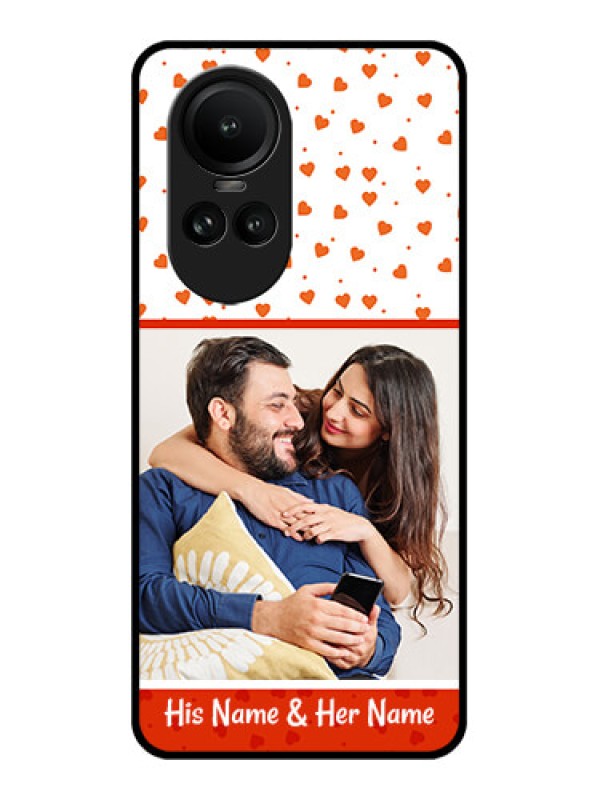 Custom Oppo Reno 10 Pro 5G Custom Glass Phone Case - Orange Love Symbol Design