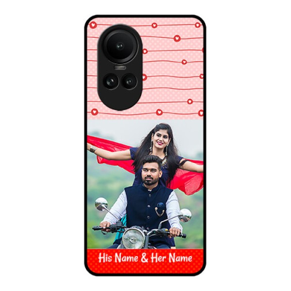 Oppo Reno 10 Pro 5G Personalized Glass Phone Case - Red Pattern Case Design