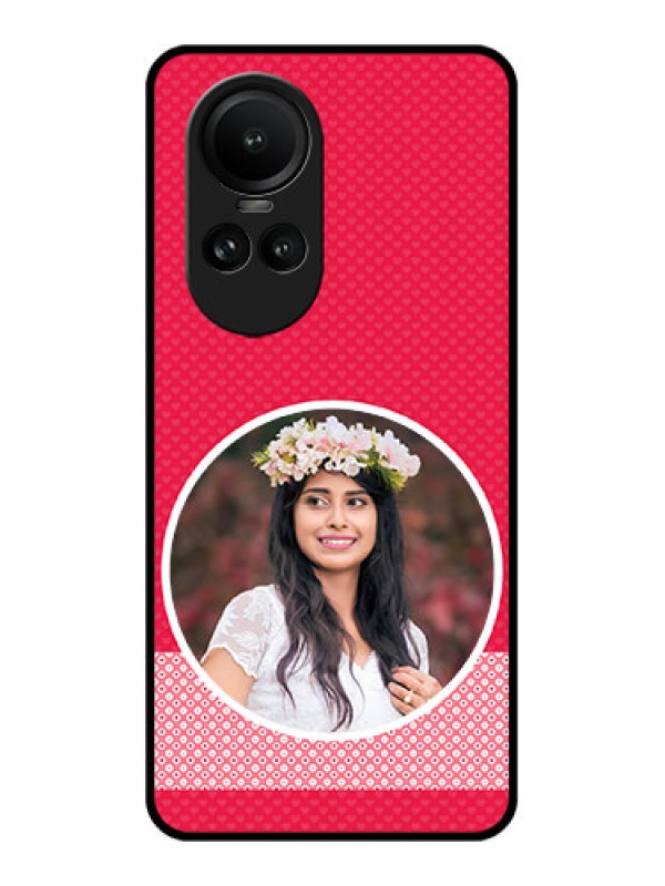 Custom Oppo Reno 10 Pro 5G Personalised Glass Phone Case - Pink Pattern Design