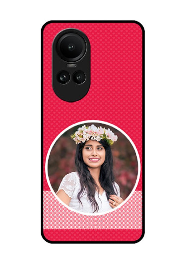 Oppo Reno 10 Pro 5G Personalised Glass Phone Case - Pink Pattern Design