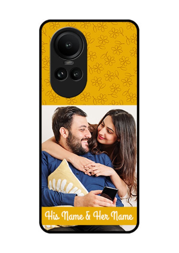 Oppo Reno 10 Pro 5G Custom Glass Mobile Case - Yellow Floral Design