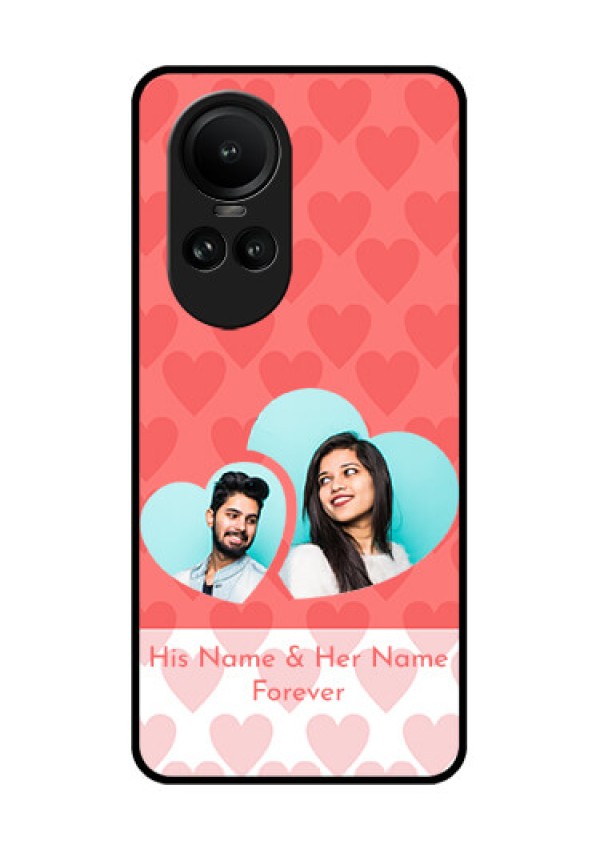 Oppo Reno 10 Pro 5G Personalized Glass Phone Case - Couple Pic Upload Design