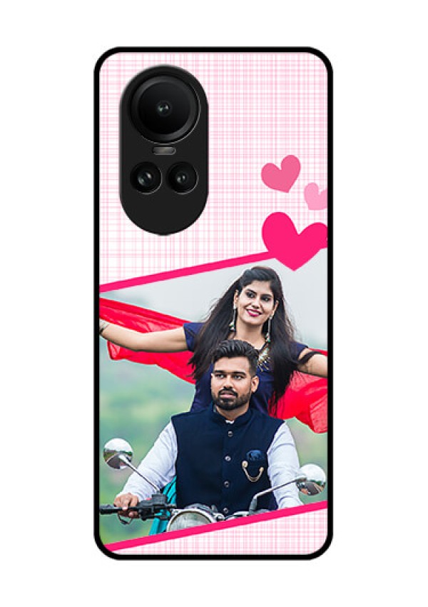 Oppo Reno 10 Pro 5G Custom Glass Phone Case - Love Shape Heart Design