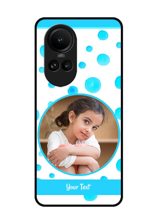 Oppo Reno 10 Pro 5G Photo Printing on Glass Case - Blue Bubbles Pattern Design