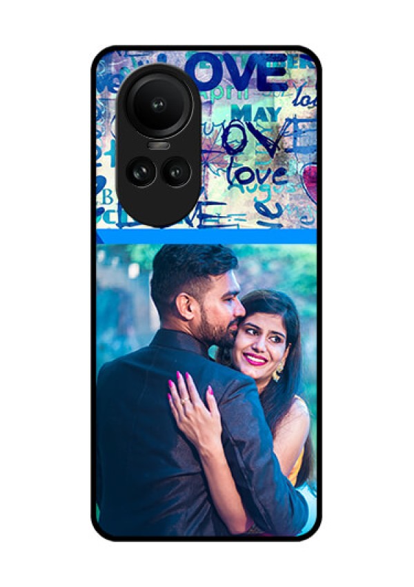 Oppo Reno 10 Pro 5G Custom Glass Mobile Case - Colorful Love Design