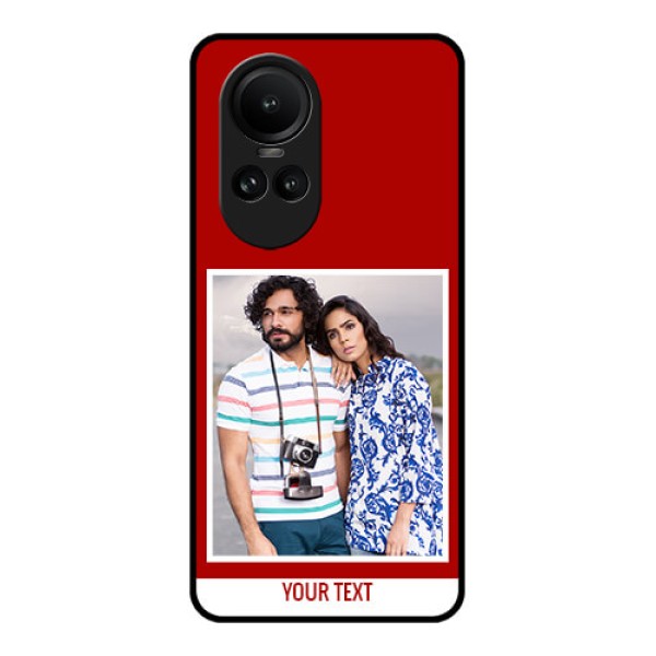 Oppo Reno 10 Pro 5G Personalized Glass Phone Case - Simple Red Color Design