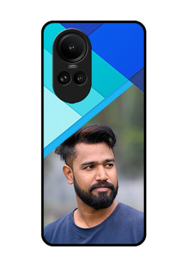 Oppo Reno 10 Pro 5G Custom Glass Phone Case - Blue Pattern Design
