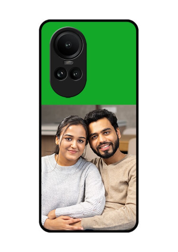 Oppo Reno 10 Pro 5G Personalized Glass Phone Case - Green Pattern Design