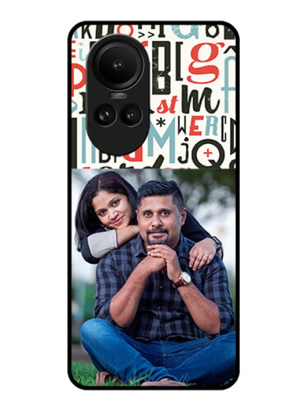 Custom Oppo Reno 10 Pro 5G Personalized Glass Phone Case - Alphabet Design