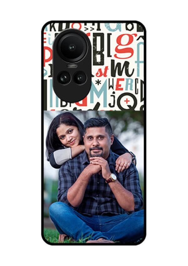 Oppo Reno 10 Pro 5G Personalized Glass Phone Case - Alphabet Design