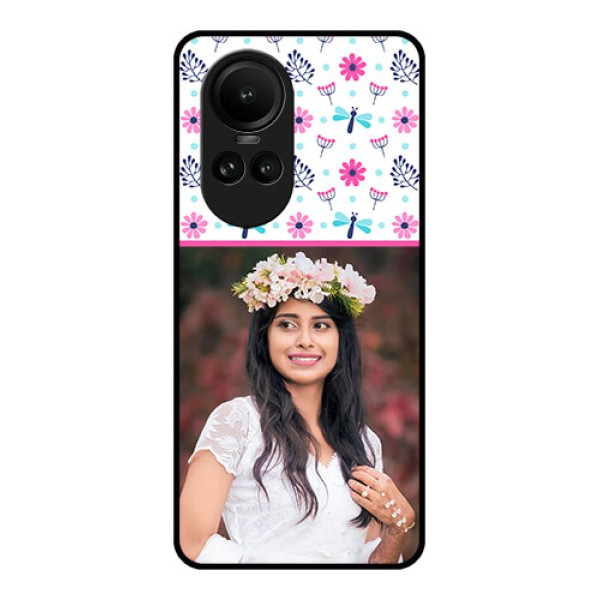 Oppo Reno 10 Pro 5G Photo Printing on Glass Case - Colorful Flower Design