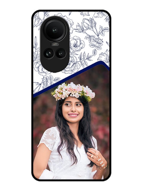 Custom Oppo Reno 10 Pro 5G Personalized Glass Phone Case - Premium Floral Design