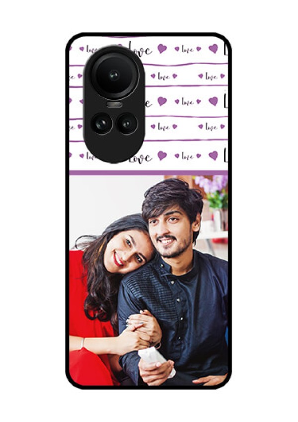 Oppo Reno 10 Pro 5G Custom Glass Mobile Case - Couples Heart Design