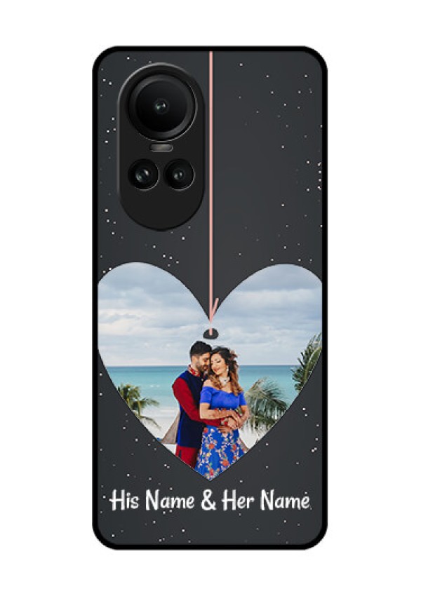 Oppo Reno 10 Pro 5G Custom Glass Phone Case - Hanging Heart Design