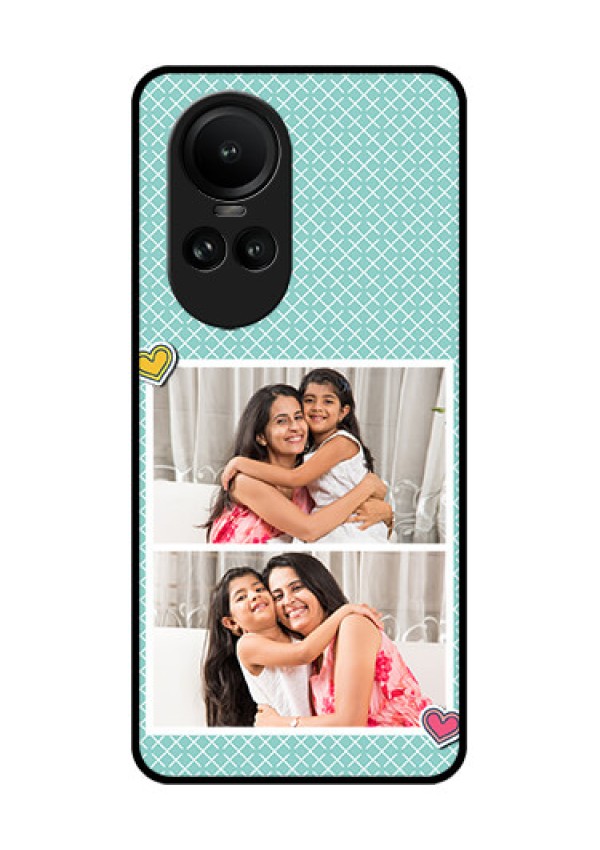 Oppo Reno 10 Pro 5G Custom Glass Phone Case - 2 Image Holder with Pattern Design