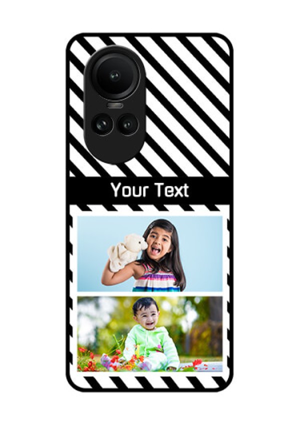 Oppo Reno 10 Pro 5G Photo Printing on Glass Case - Black And White Stripes Design