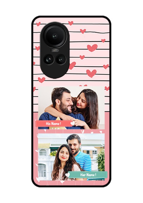 Oppo Reno 10 Pro 5G Custom Glass Mobile Case - Photo with Heart Design