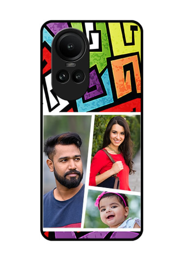 Oppo Reno 10 Pro 5G Custom Glass Phone Case - Graffiti pattern Design
