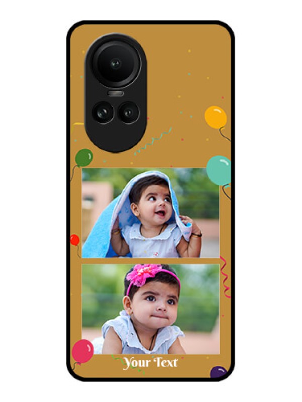 Custom Oppo Reno 10 Pro 5G Personalized Glass Phone Case - Image Holder with Birthday Celebrations Design
