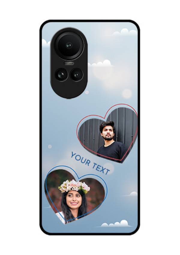 Oppo Reno 10 Pro 5G Custom Glass Mobile Case - Blue Color Couple Design