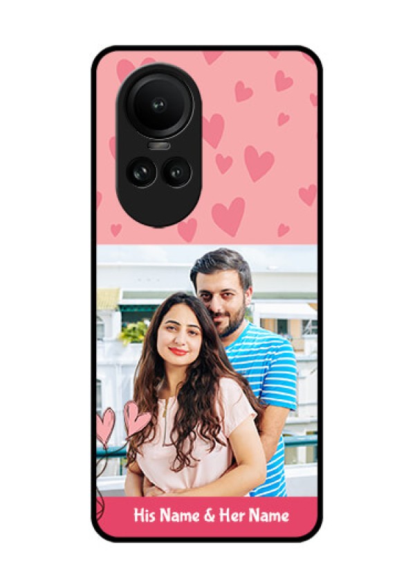 Oppo Reno 10 Pro 5G Personalized Glass Phone Case - Love Design Peach Color