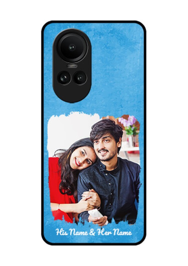 Oppo Reno 10 Pro 5G Custom Glass Phone Case - Blue Color Vintage Design