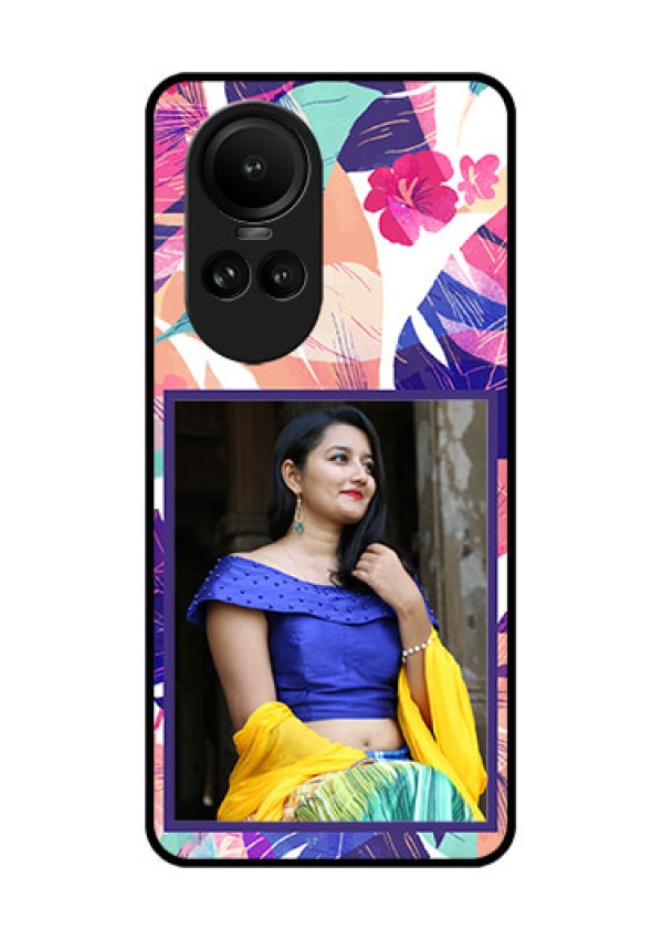 Oppo Reno 10 Pro 5G Custom Glass Mobile Case - Abstract Floral Design
