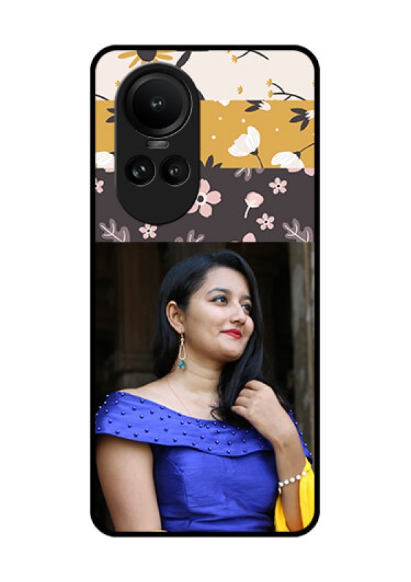 Oppo Reno 10 Pro 5G Custom Glass Phone Case - Stylish Floral Design