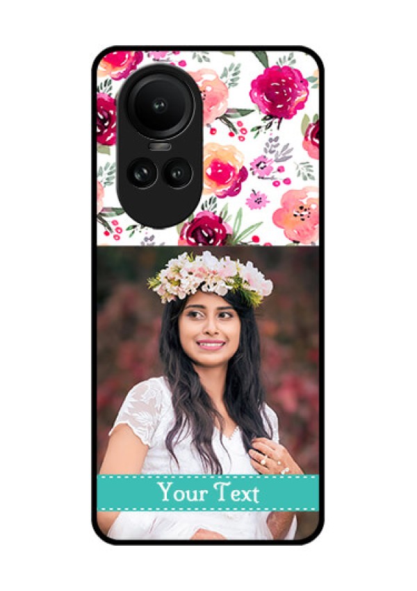 Oppo Reno 10 Pro 5G Custom Glass Phone Case - Watercolor Floral Design