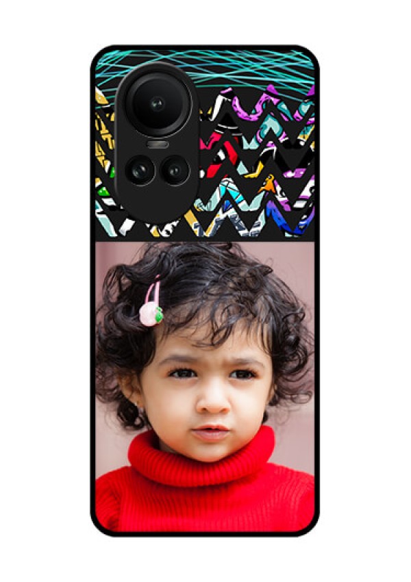 Oppo Reno 10 Pro 5G Personalized Glass Phone Case - Neon Abstract Design