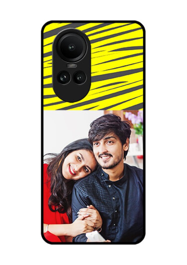 Oppo Reno 10 Pro 5G Photo Printing on Glass Case - Yellow Abstract Design
