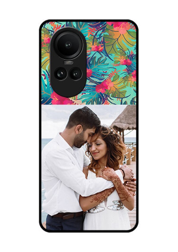 Oppo Reno 10 Pro 5G Photo Printing on Glass Case - Watercolor Floral Design