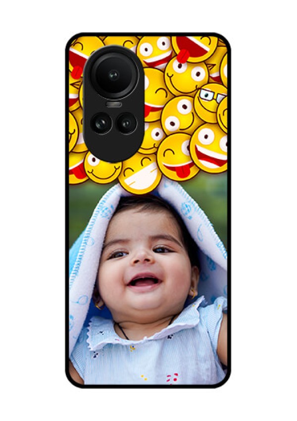 Oppo Reno 10 Pro 5G Custom Glass Mobile Case - with Smiley Emoji Design