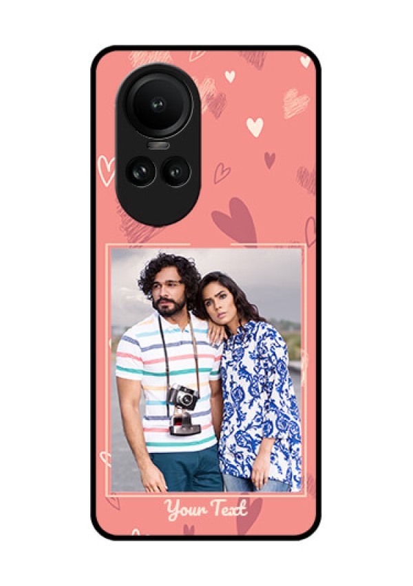 Oppo Reno 10 Pro 5G Custom Glass Phone Case - Love doodle art Design