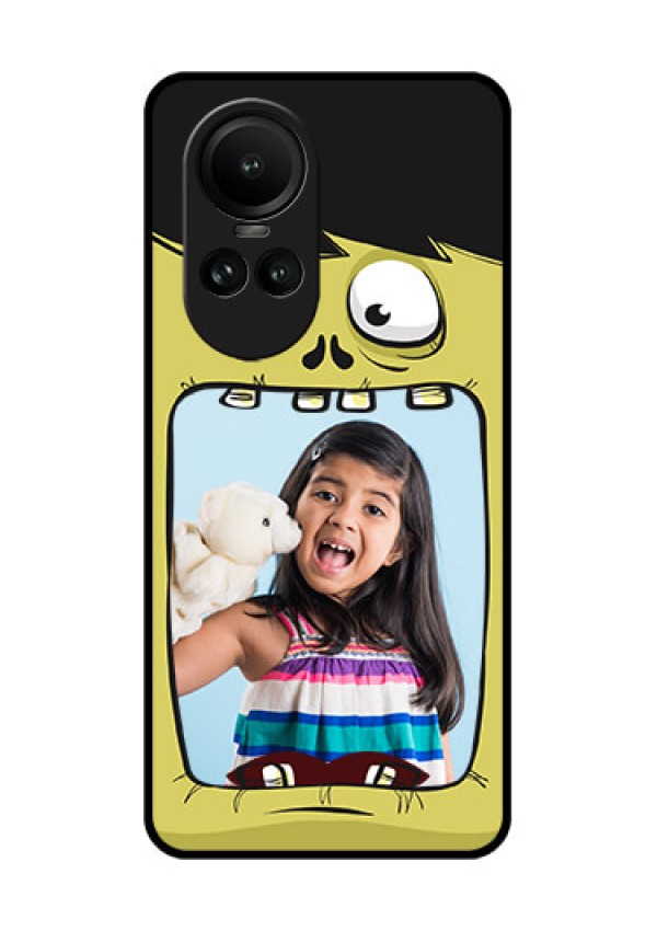 Oppo Reno 10 Pro 5G Personalized Glass Phone Case - Cartoon monster back case Design