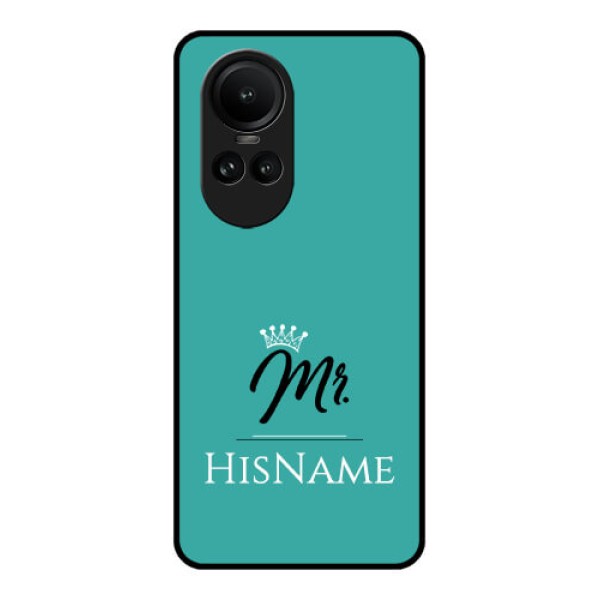 Oppo Reno 10 Pro 5G Custom Glass Phone Case Mr with Name
